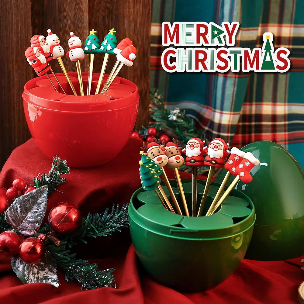 

Рождественские наборы столовых приборов из нержавеющей стали с декоративным яйцом, десерт, набор для украшения рождественской елки, Набор ...