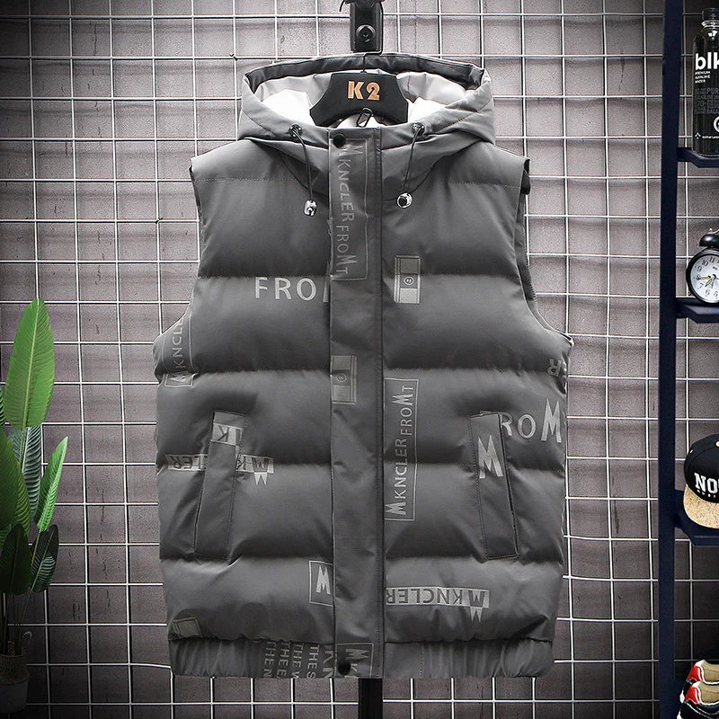

Женский зимний пуховик, жилет, зимняя мужская теплая утепленная куртка без рукавов, толстовки, уличная одежда, повседневный корейский дизайн, на молнии