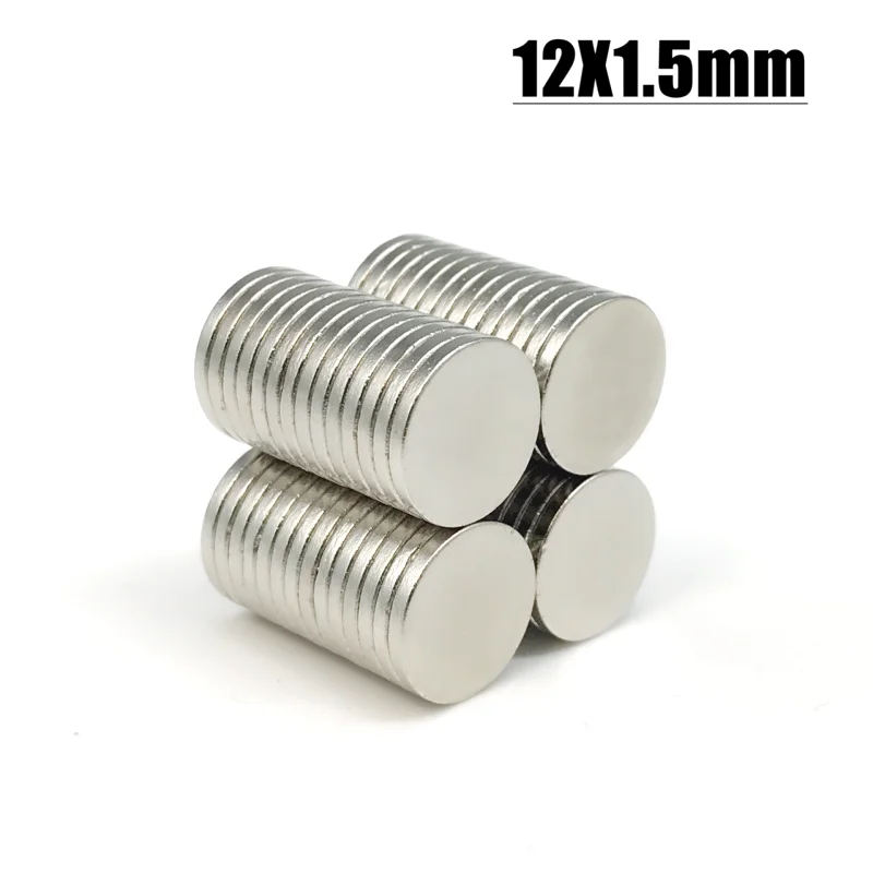 Круглый неодимовый магнит 12x1,5 мм, 2/50/100/2000 шт | AliExpress