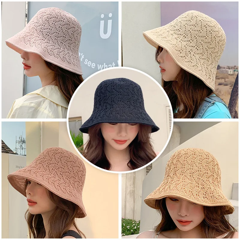 

2021 Early Spring New Style Fisherman Hat Female Summer Sun Hat Hollow out Sun-Proof Sun Hat Stylish Beach Hat women hat