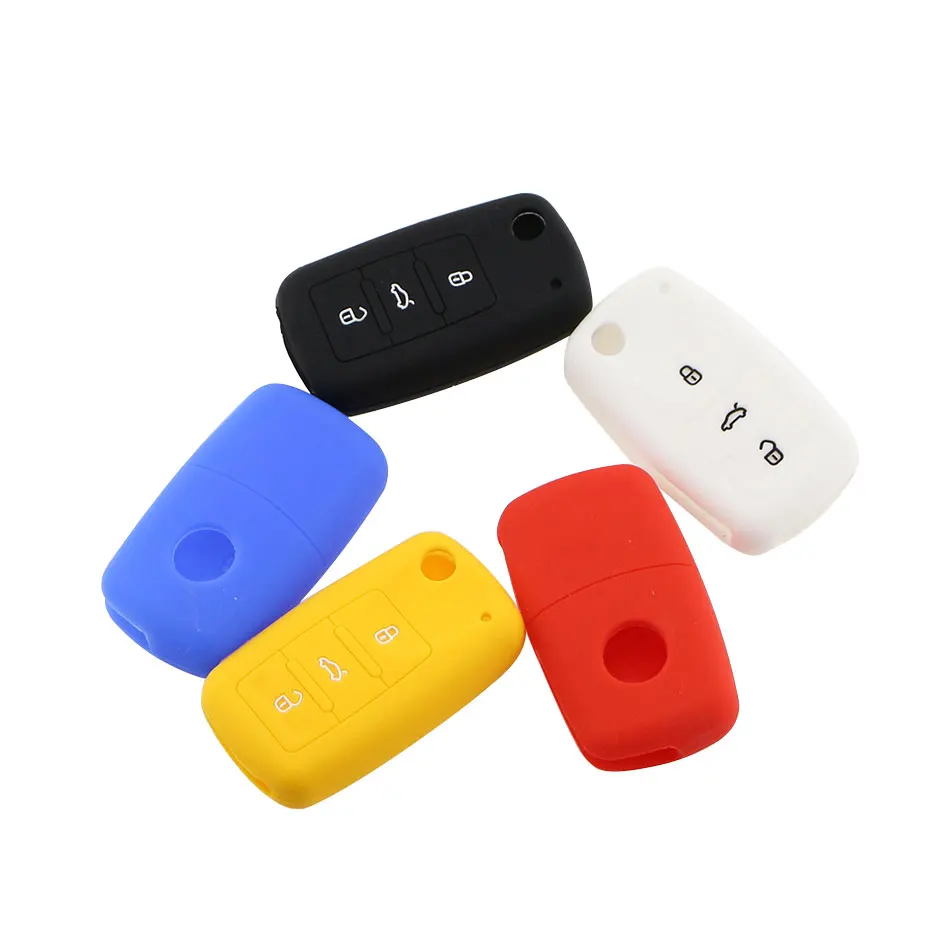 

Silicone Car Key Case Keys Full Cover Protection Shell Bag for VW Volkswagen Polo Tiguan Passat Golf Jetta Lavida Skoda Octavia