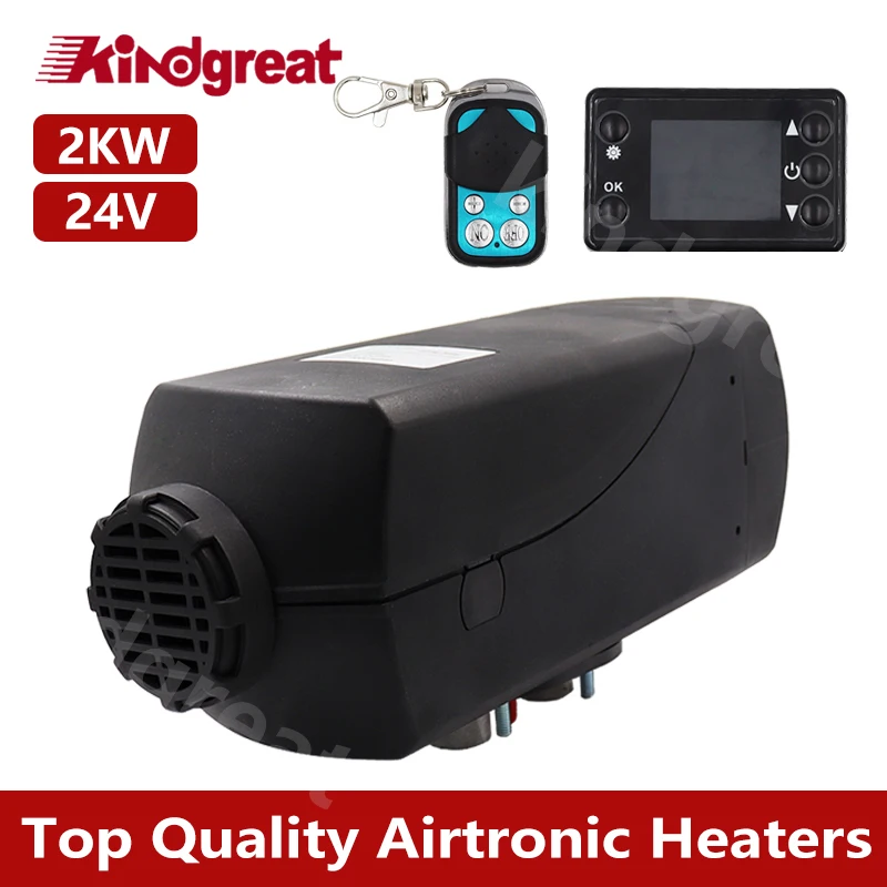 

2KW 24V Car Heater Diesel Air Heater W/ LCD Switch Silencer for Car RV Trailer Truck Vehicles Parking Heater