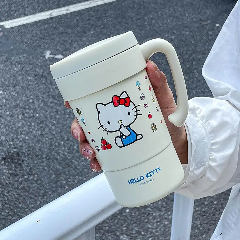 

580 мл кавайная Sanrio Hellokittys изоляционная чашка аниме милая кружка из нержавеющей стали кофейная чашка мультяшная чашка из нержавеющей стали