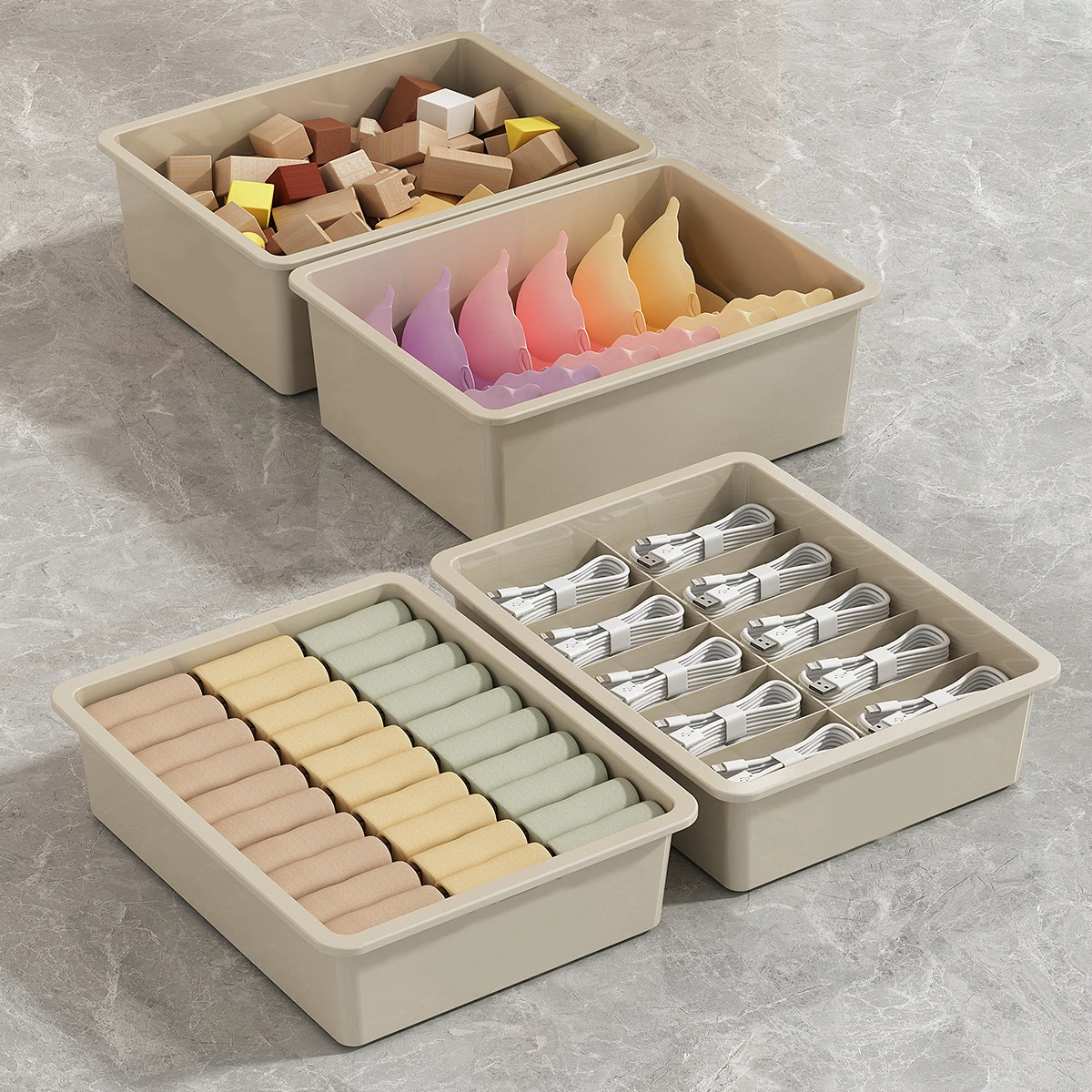 WORTHBUY Многофункциональный Пластиковый Ящик Для Хранения Органайзер Водостойкий