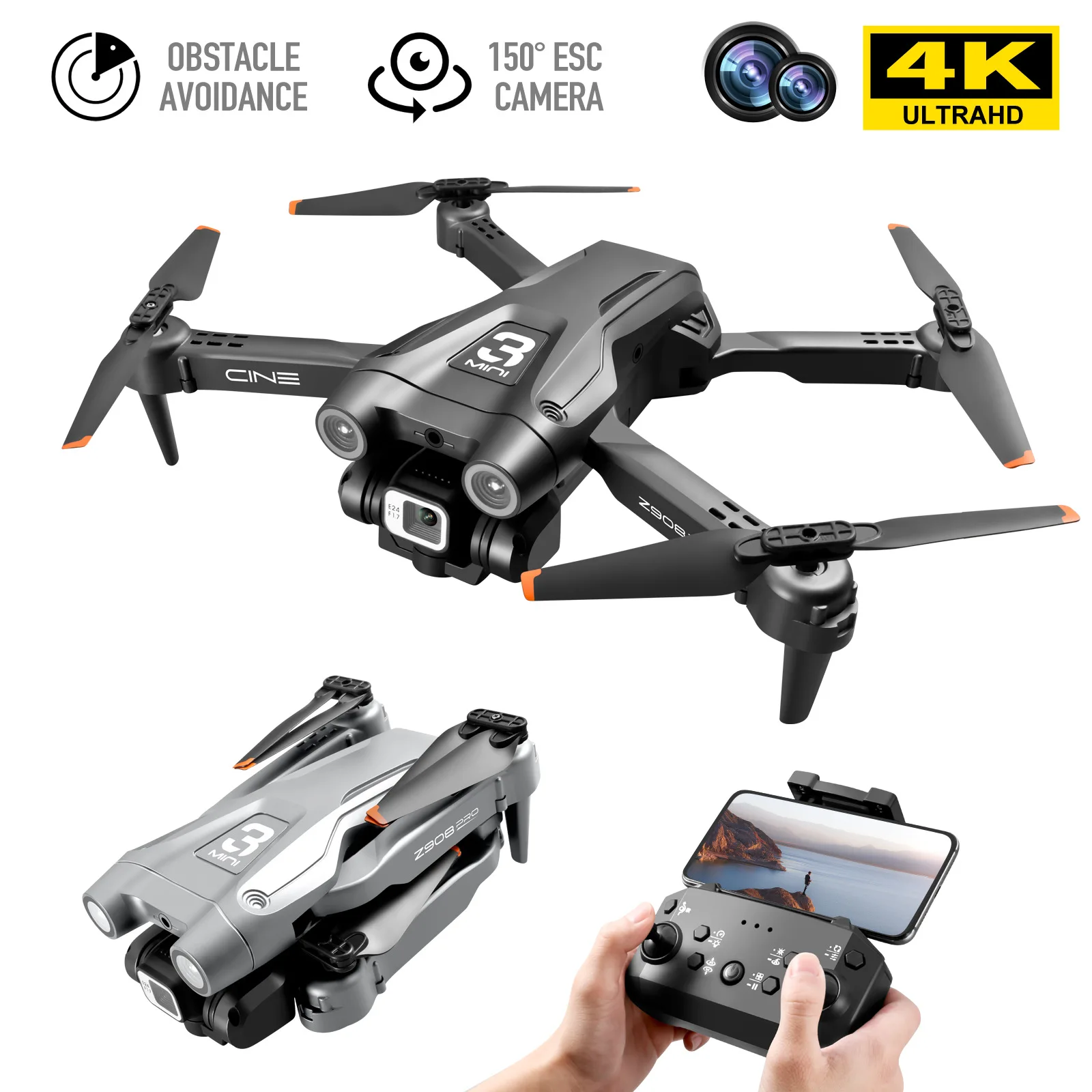

Квадрокоптер Z908 Pro, 4K HD, 2,4 ГГц, Wi-Fi