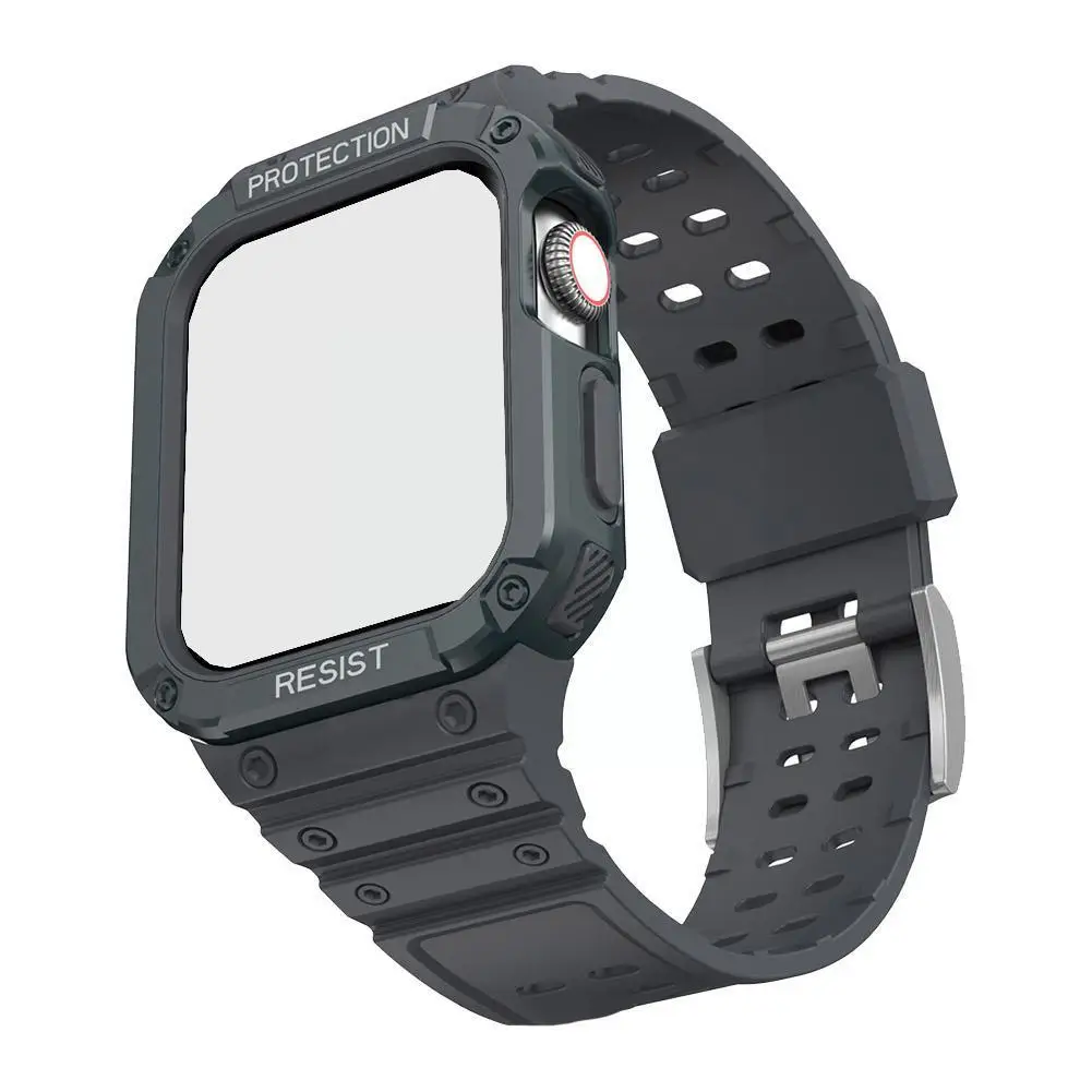 

Silicone Watch Band for Apple watch 8 7 6 SE 5 4 45MM 41MM 40MM 44MM Not Glass For IWatch 42MM 38MM Q6E6