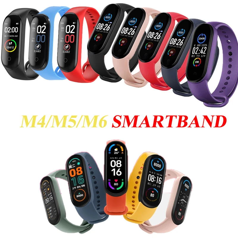 

M6/M5/M4 Smart Watch Blood Pressure Heart Rate Monitor Bracelet Wristband Suitable For IOS/Android Smart Bracelet
