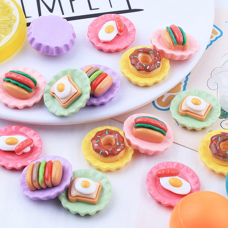 

Миниатюрная тарелка на завтрак для кукольного домика, модель хлеба с яйцами, миниатюрная модель еды, украшения, аксессуары для кукольного д...