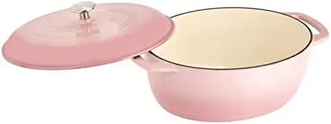 

SXO-7QTQF Oval Enameled Cast Iron Dutch Oven, 7-Quart, Light Pink