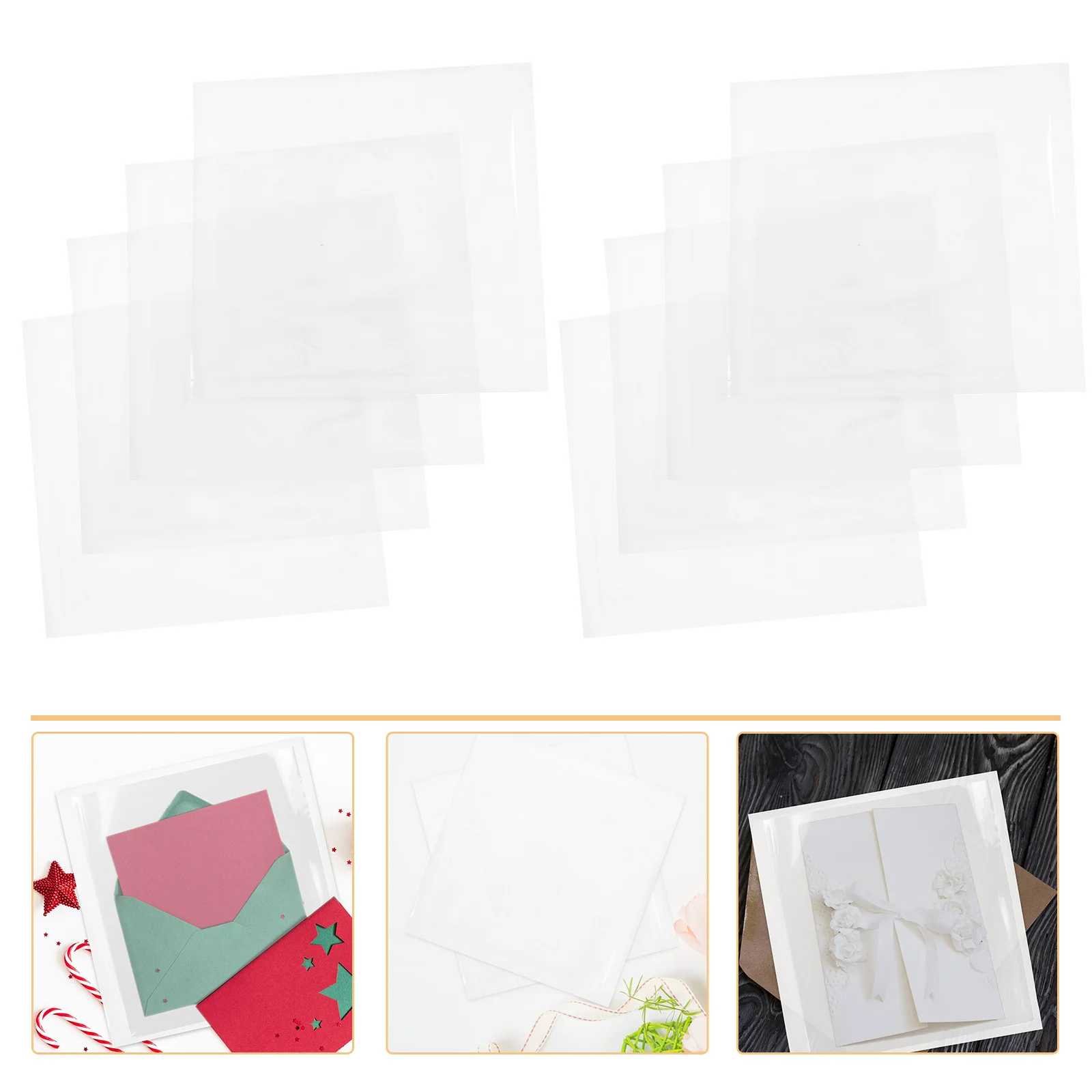 

Cards Wrapping Bags Multi-function Portable Envelopes Translucent Design Postcard Office