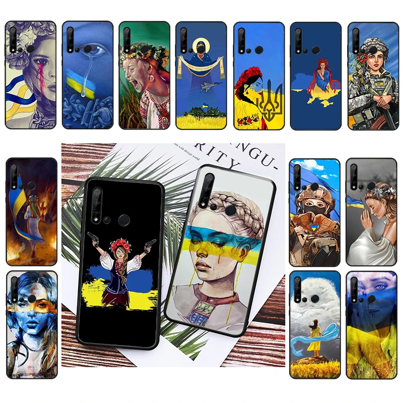 

Ukraine Flag Phone Case For Huawei P50 Pro P30 P40 Lite P40Pro P20 lite Mate 20 Pro Nova Y70 Y90 9 SE P Smart Case Capa Funda
