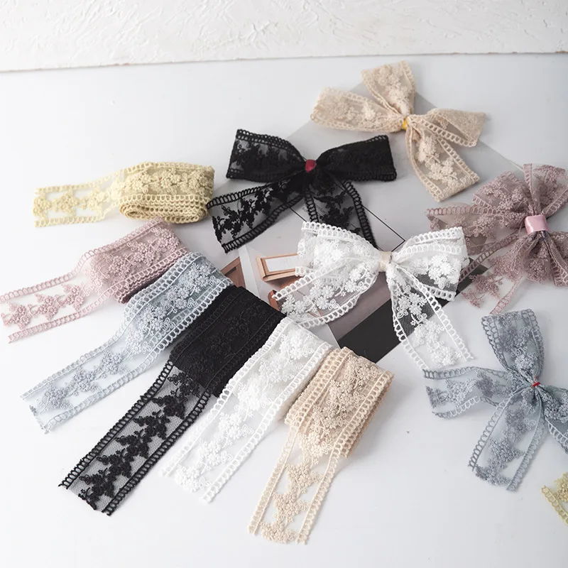 

20yards 40mm Hollow Out Lace Ribbon With Embroidery Flower Ribbons Bow Knot Hair Accessories Wedding Decor Diy Handmade Material