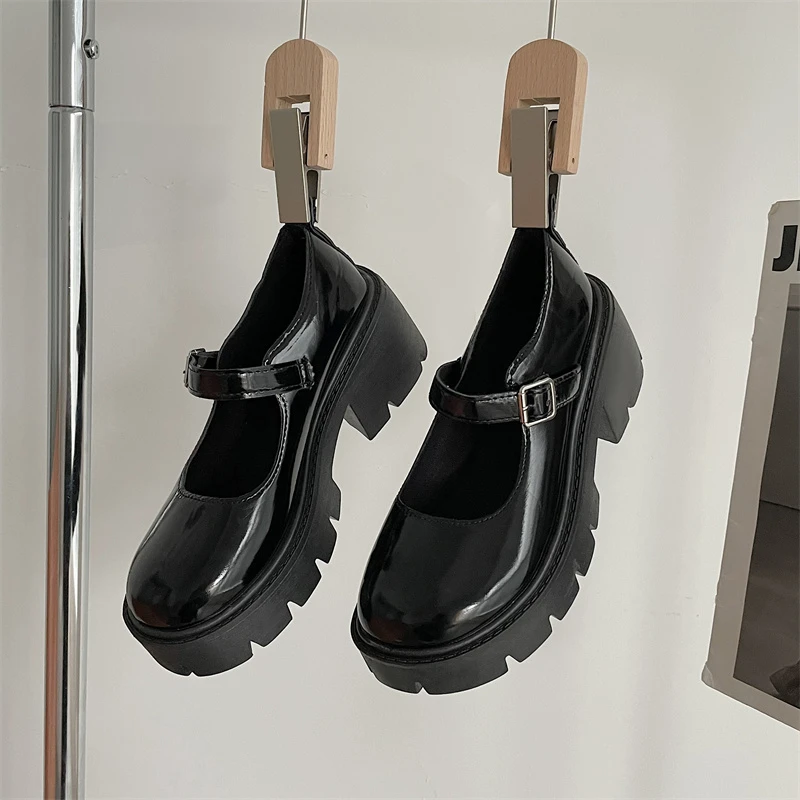 Женские туфли-лодочки на платформе Туфли Мэри Джейн в готическом стиле туфли