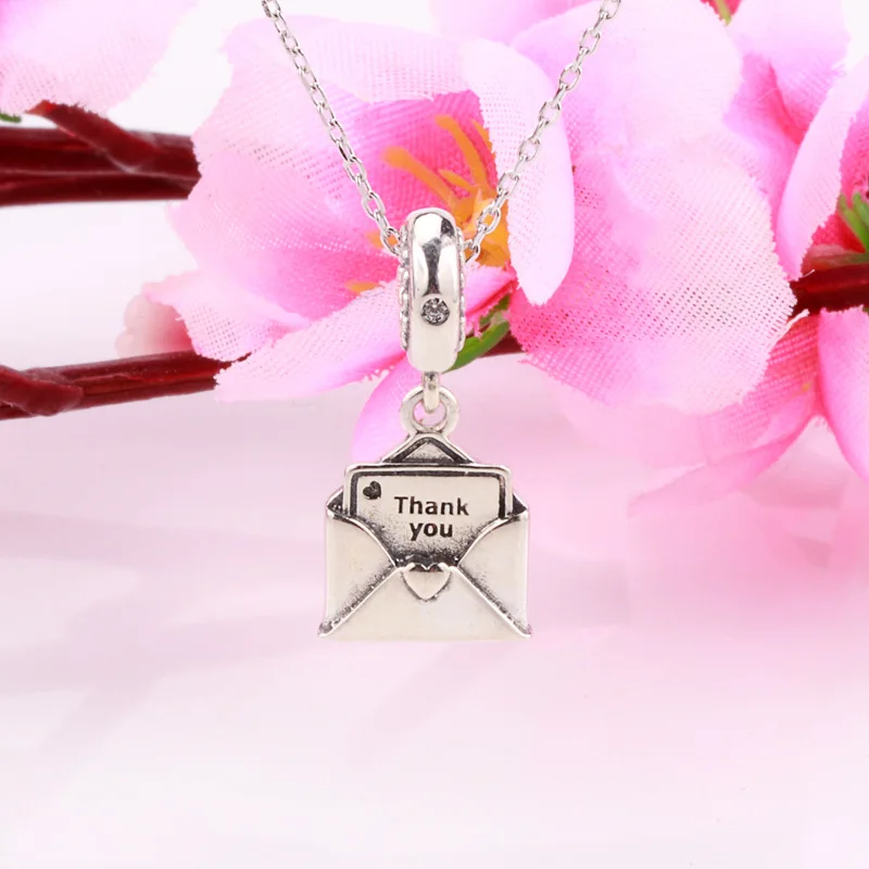 

925 Silver Mail Pendant Envelope Pendant Female Diy Bracelet String Decoration