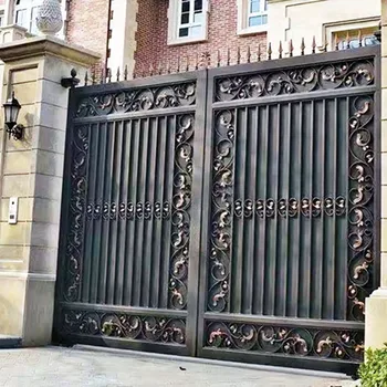 Perforated Garden Metal Main Gate Design Cured Wrought Iron Gate Wall Trellis Gates Privacy Fencing Panel Driveway Gate