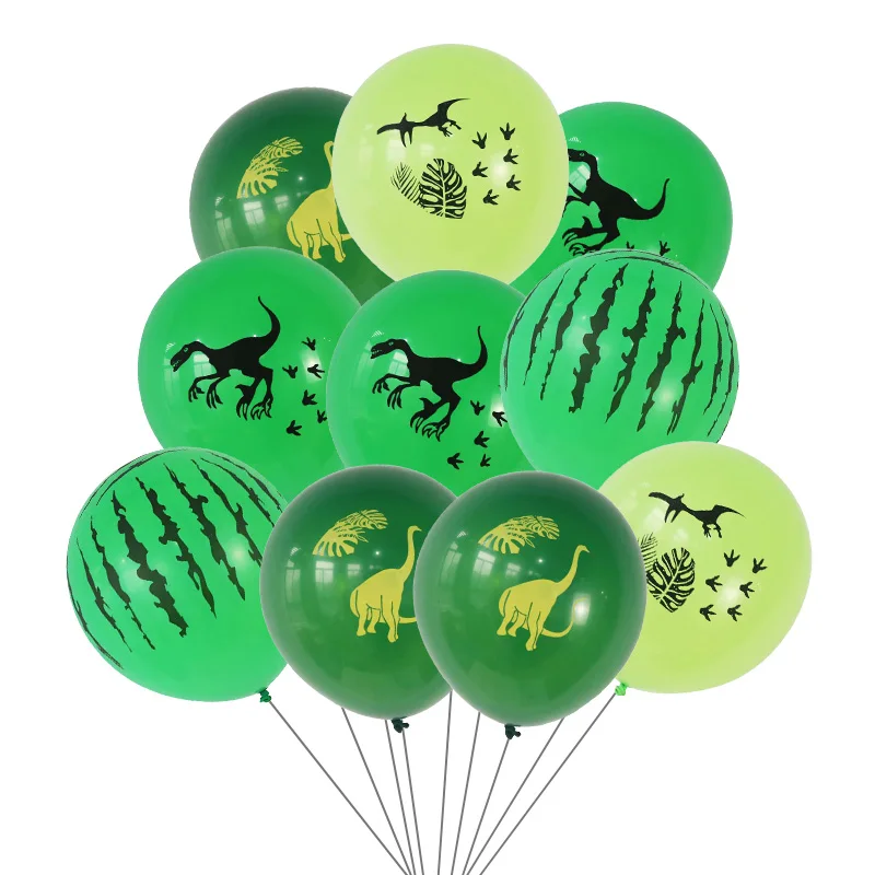 

10 шт., 12-дюймовые зеленые латексные воздушные шары в виде динозавров