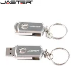 JASTER высокоскоростной Usb флеш-накопитель, металлический брелок, мини-круг, Pendrive 2,0 64 ГБ 32 ГБ 16 ГБ 8 ГБ 4 ГБ персонализированный логотип Usb-флешка