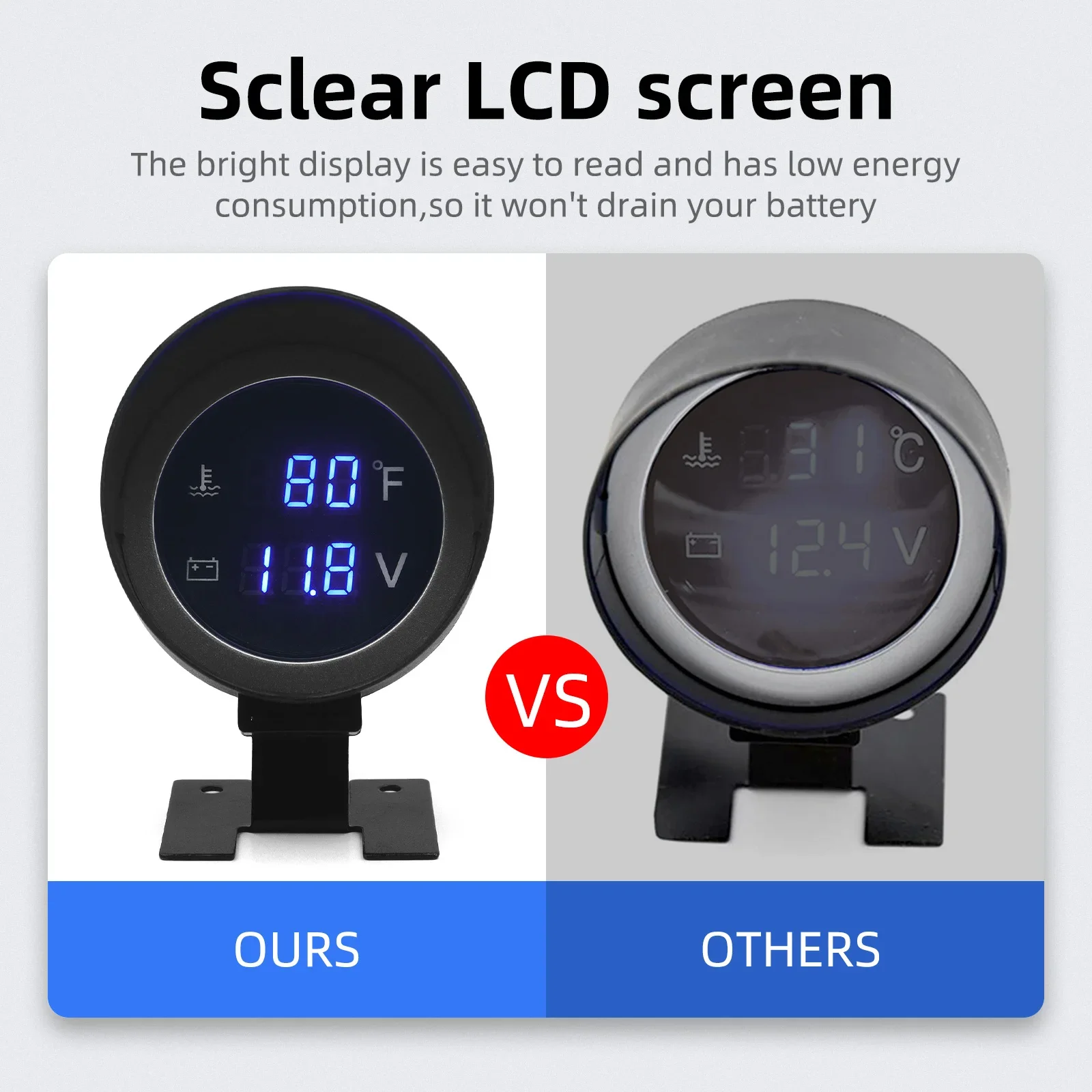 Индикатор уровня резервуара для воды + вольтметр адаптер 26–40 мм 2 в 1 ЖК-дисплей