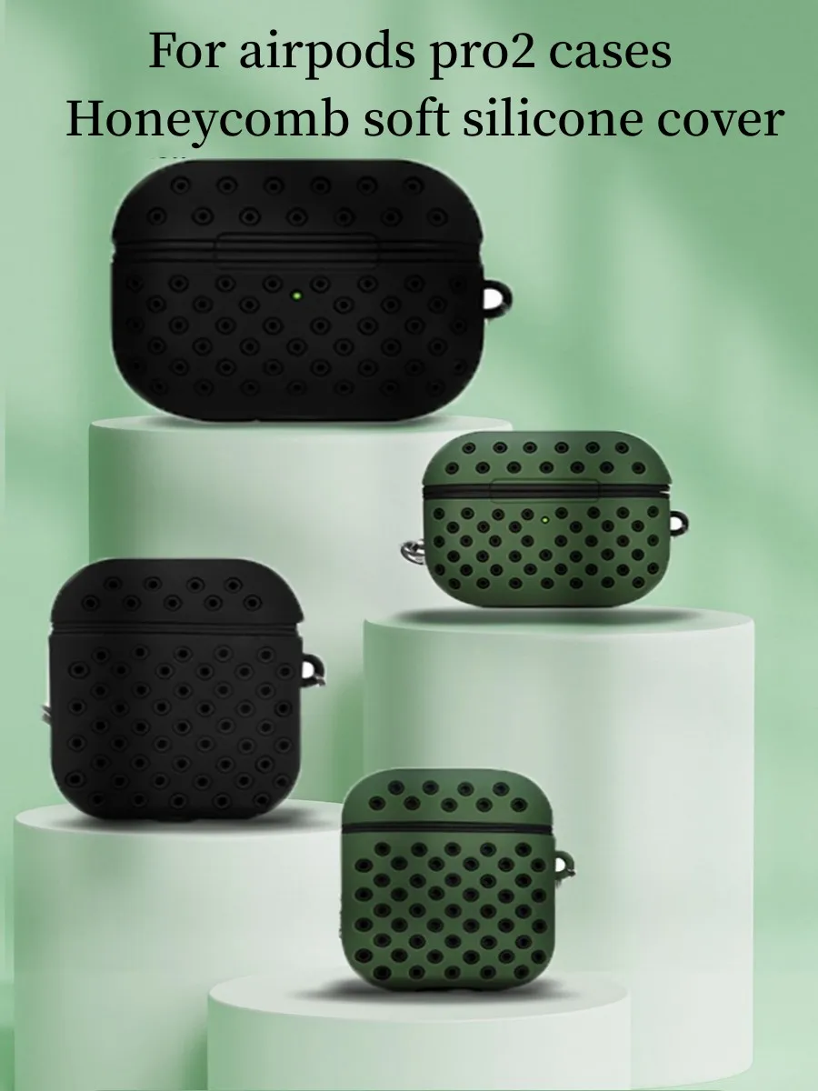 

2023New Case For Airpods Pro2 Soft Silicone Honeycomb Earphone Cover For Airpods 3 2-in-1 Rubber Dual Color Case for Airpods Pro