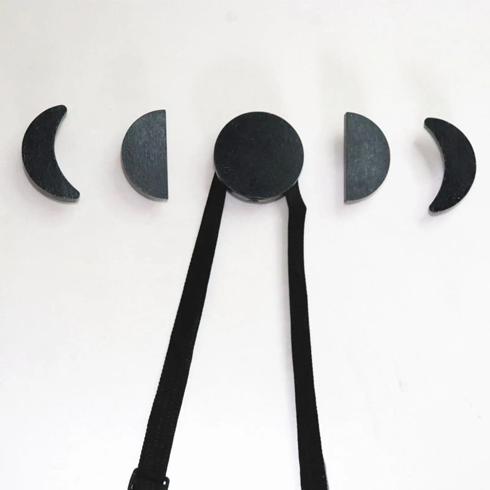 

5 Pieces Moon Phase Coat Hook Wall Hanger Wood Hanging for Nursery Room Home