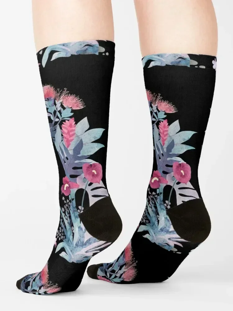 Popoki (Пастельный Черный Бархат) Носки с подогревом спортивные носки на Хэллоуин