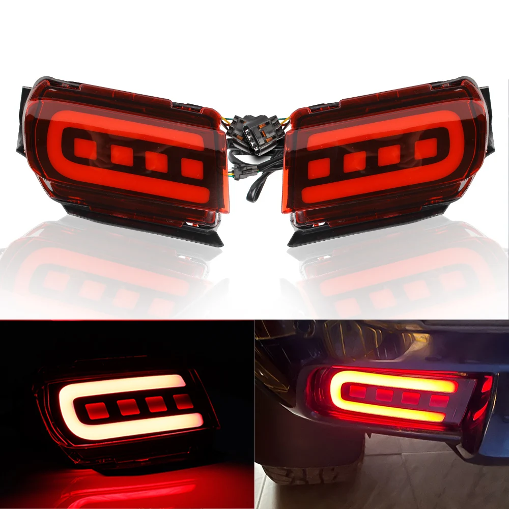 

12V Car Rear Bumper Reflector Taillights Turn Signal Lights Brake Fog Tail DRL Lamps For Toyota Land Cruiser Prado 150 2010-19