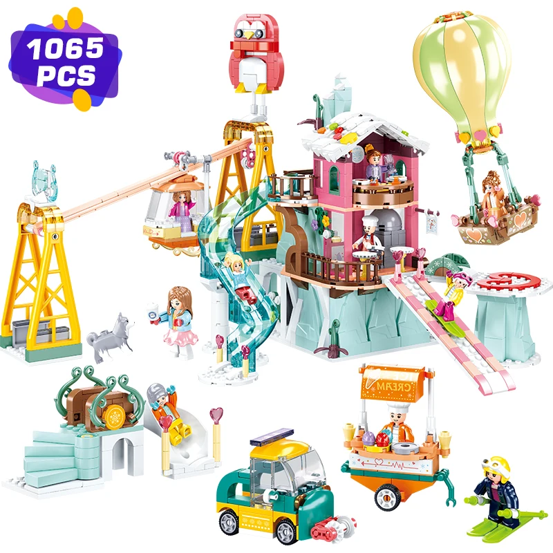 Конструктор горнолыжный серии Ideas Girl курорт строительные блоки модель парка