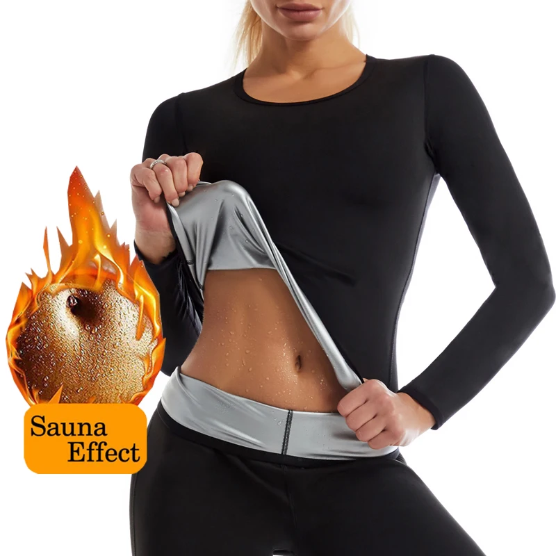 

Thermal Underwear Top Women Seamless Bottoming Shirt Solid Color Long-Sleeved T-Shirt Sweat Sauna Heating Fiber Thermal T-Shirt