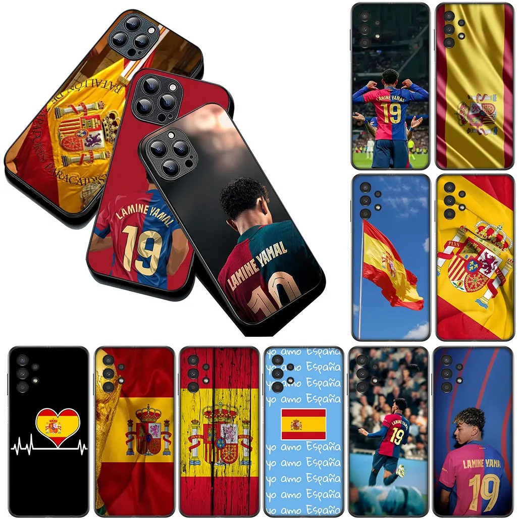 Испания Футбол No 19 Флаг для Xiaomi Redmi Note 14 13 ProPlus A4 A3 Pro Plus 13C 14C Pro+ 5G 4G Чехол телефона