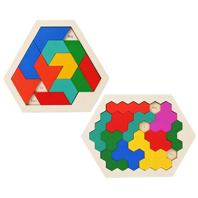 

L21F Colorful Calendar Puzzle Wooden Thinking Training Jigsaw Early Imagination Educational Quality Toys Great Gifts for Kids