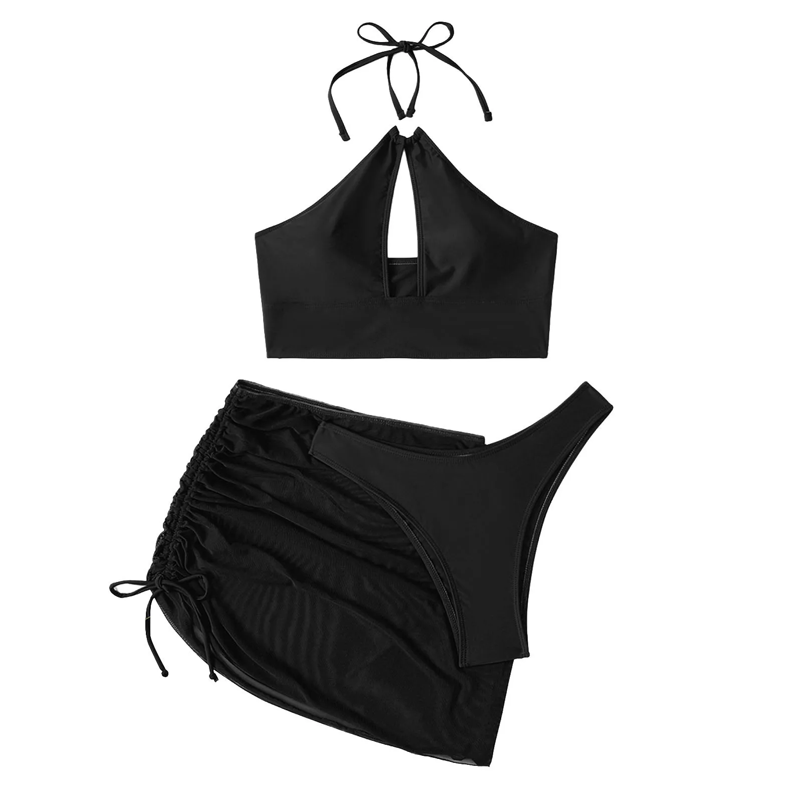 Комплект бикини с лямкой на шее сексуальный женский купальник из двух частей