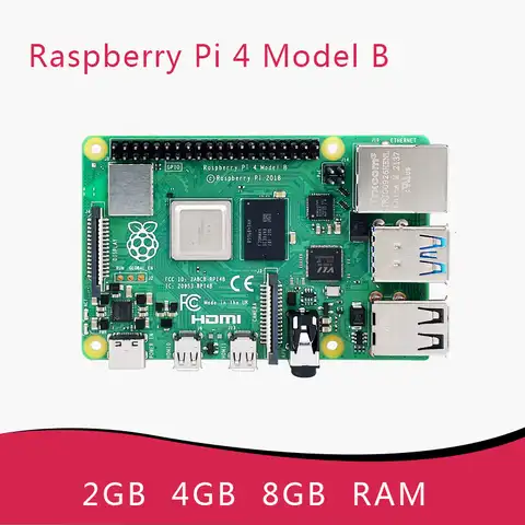Официальный Raspberry Pi 4 Model B; Комплект платы; ОЗУ 2 ГБ, 4 ГБ, 8 Гб быстрее, чем 3B + (чехол + вентилятор + теплоотвод + источник питания + микрокабель)