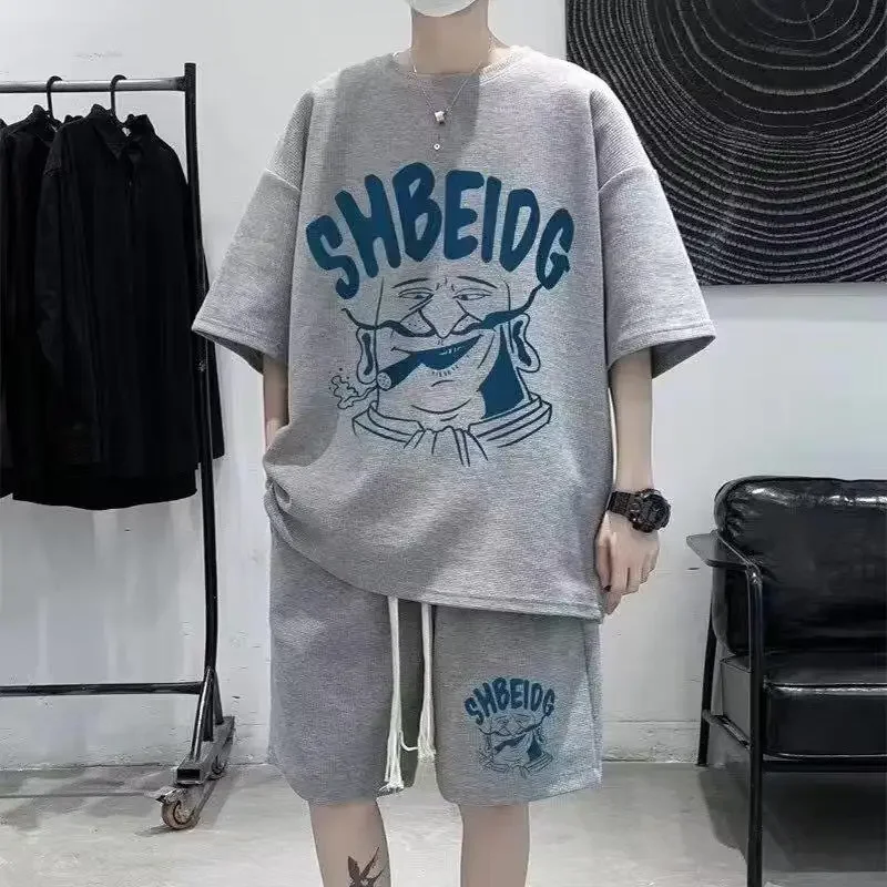 Летний спортивный костюм для школьников средней школы футболка с короткими