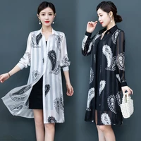 womens coats 2022 fashion printed kimono cape womens summer blouses casual long sleeve cover up female floral cardigan tops