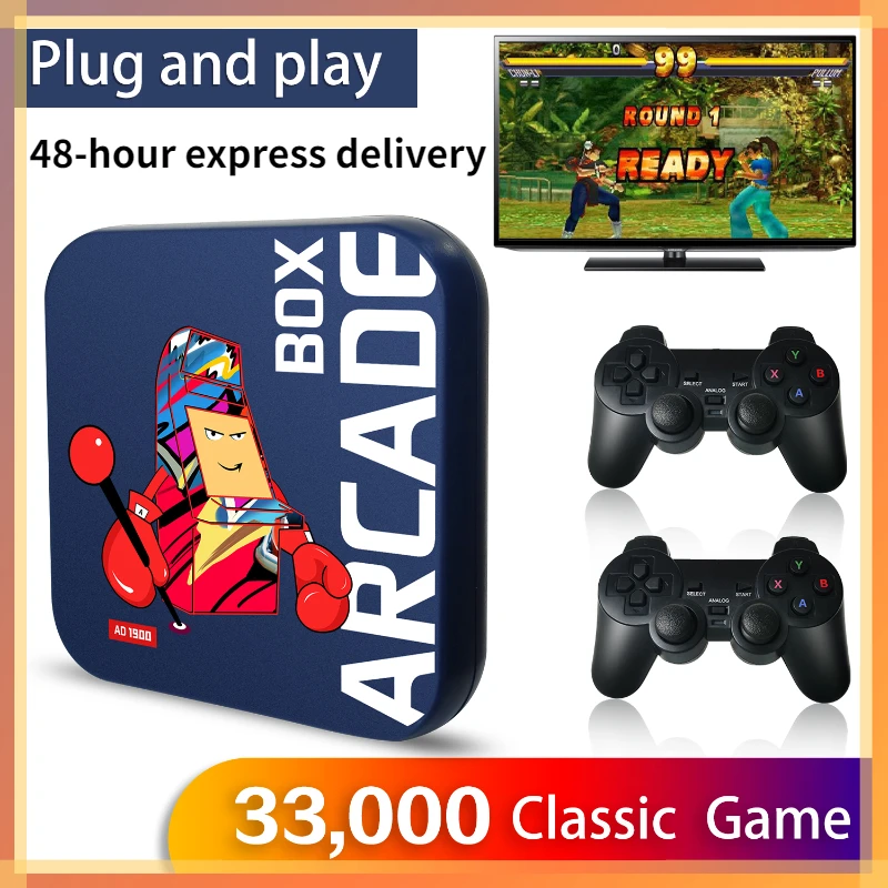 

Arcade Box Game Console for PS1/DC 64GB Classic Retro 33000+ Games 4K HD Display on TV Projector Monitor Mini Video Console