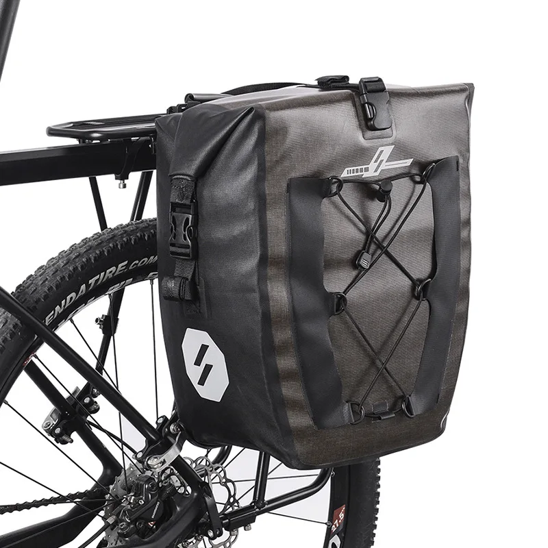 

Motorcycle Bicycle Bag Waterproof 27L Portable Bike Bag Pannier Rear Rack Tail Seat Trunk Pack Cycling MTB Bag Bike Accessories