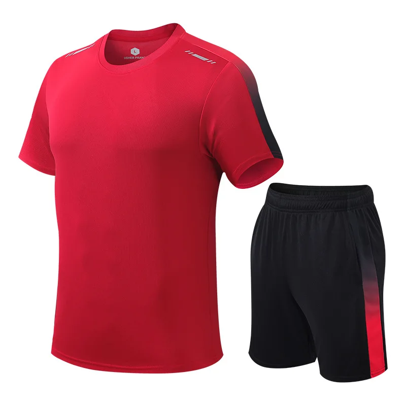 Летний спортивный костюм азиатского размера баскетбольный Мужская футболка с