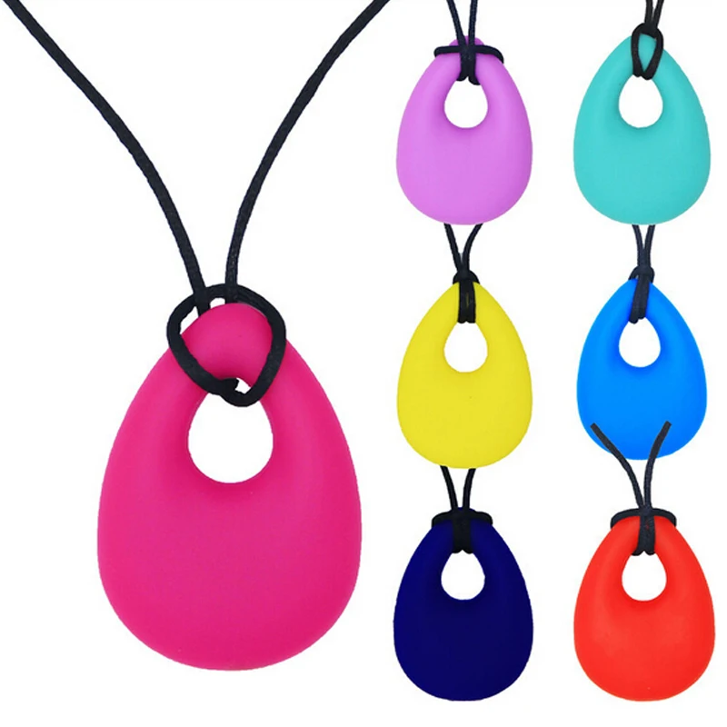 

Kids Teething Ring Necklace Infant Molars Tooth Chewable Teething Toys Silicone Baby Teether Drop Pendant Toddler Dental Care