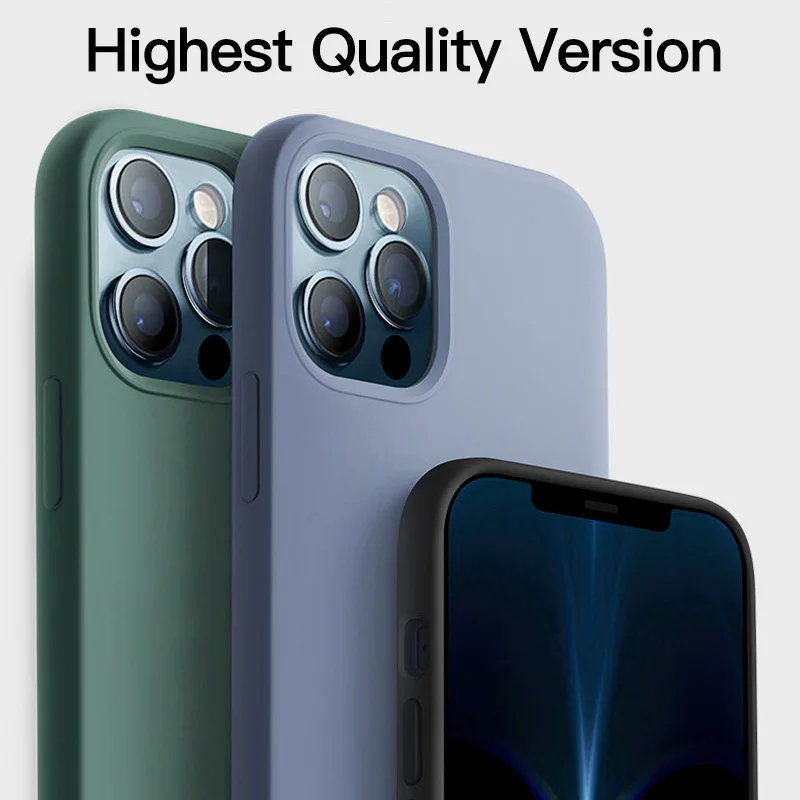 

Силиконовый чехол для iPhone 12 Pro Max mini 11 Pro, высокое качество, оригинальные чехлы для iPhone 7 8 Plus X Xr Xs Max