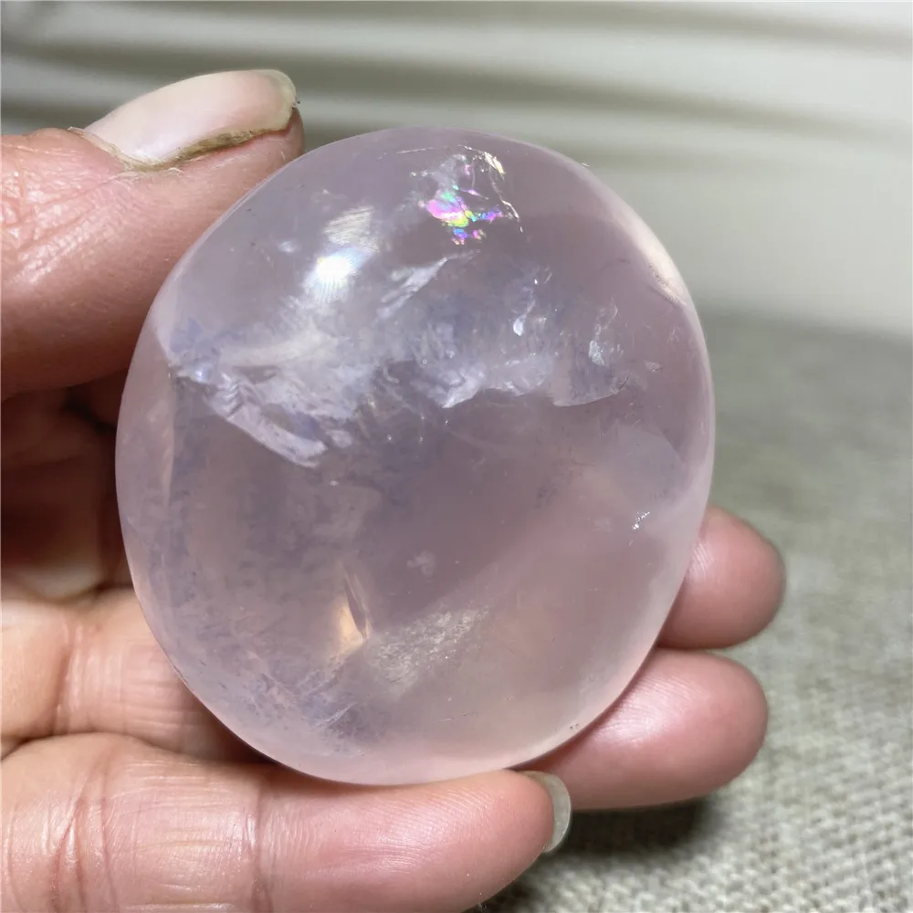 Angel Aura Rose Quartz Crystals Palm Reiki Treatment Natural Pink Gemstones Gift Home Wedding Decoration Chakra Healing Specimen