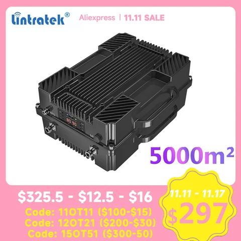 Lintratek 90dB большой мощности 2G 3G 4G усилитель сигнала B28 700 850 900 1800 2100MHz сотовый усилитель мобильный телефон повторитель AGC MGC