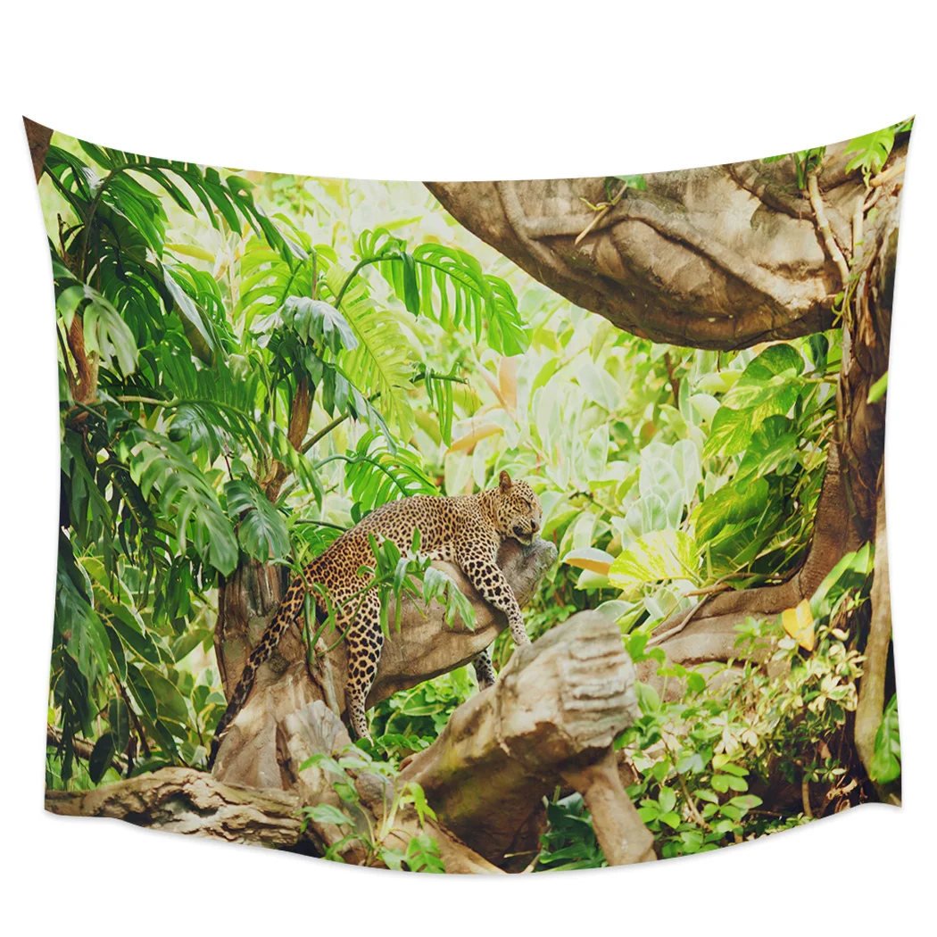 

Тропический тропический лес Гепард гобелен в джунглях настенное покрытие украшение для дома одеяло для спальни настенные гобелены