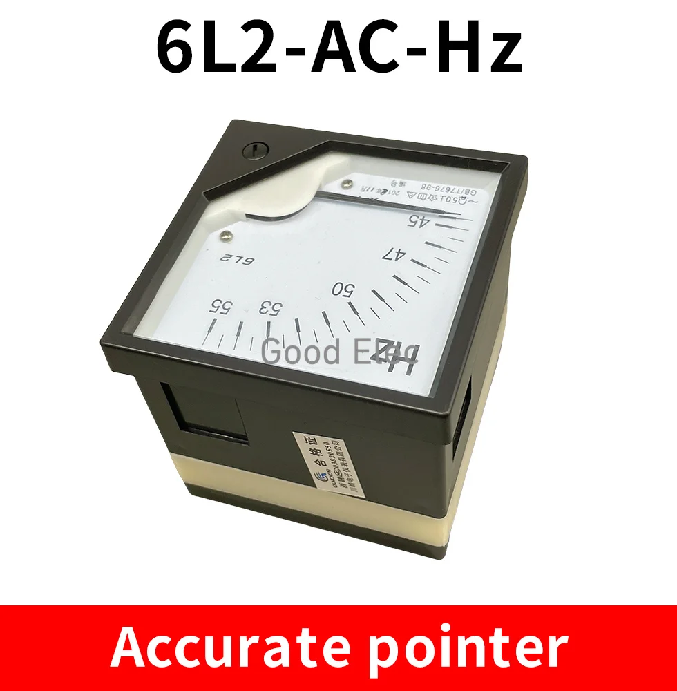 Medidor de Frequência AC 6L2Hz 45-55Hz 100 В 220 380 Voltímetro 6L2 Hertz Tensão Ponteiro Quadrado 80x80 мм