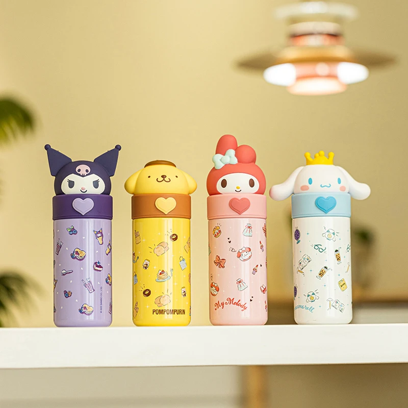 

350ml Sanrio Vacuum Cup Cartoon 316 Stainless Steel Children Sanrio Kuromi Pompompurin Anime Figures Thermos Warm Holiday Gifts