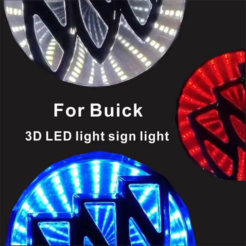 

For Buick Excelle 93mm X 93mm 3D LED light badge front and rear car logo light change decorative light auto parts white red blue