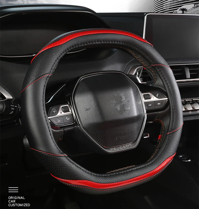 

Новые 5-цветные автомобильные Стайлинг, спортивные автомобильные чехлы на руль, противоскользящие, 100% микроволокна, кожа для Peugeot 3008 4008 5008