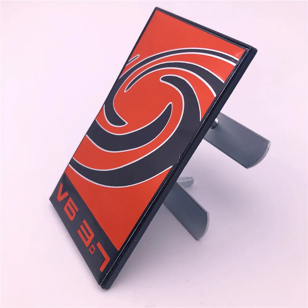 

1PC Red Black Cyclone V6 3.7 Car Front Grille Grill Metal Badge Custom Hood Emblems with Screw
