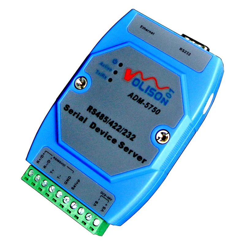 Стандартная Din-рейка промышленный последовательный порт сервера RS232/485/422 для