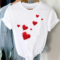 women graphic vintage clothes 90s summer lady clothes basic tops women cloth tees heart print female simple tshirt t shirt