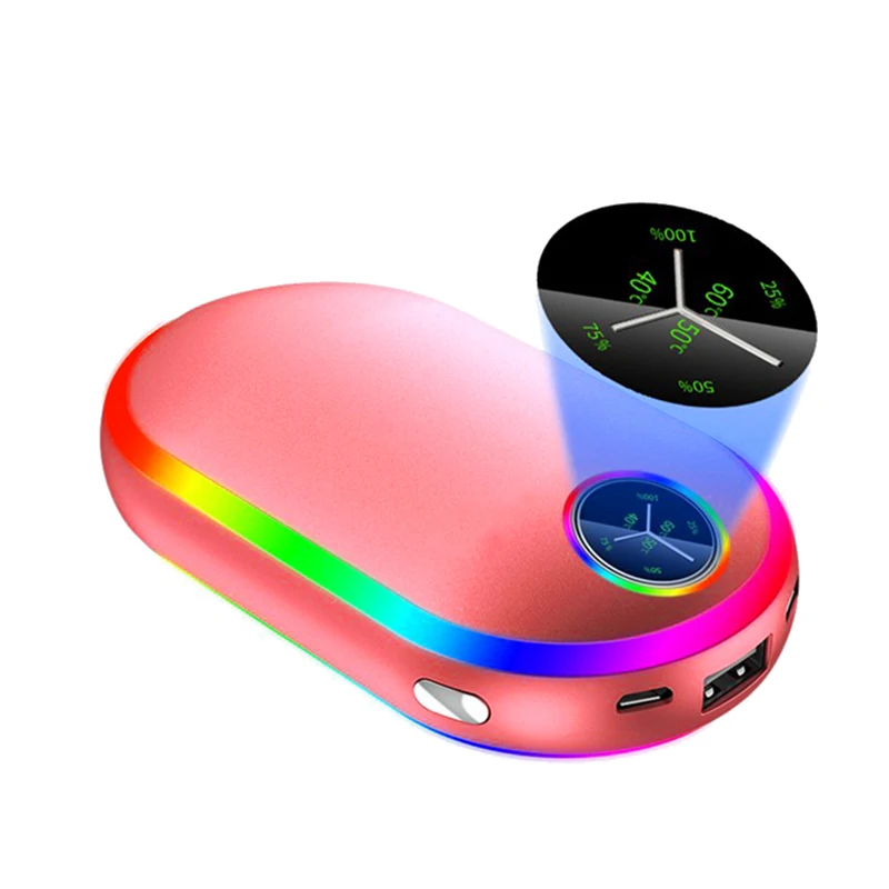 10000 мАч USB перезаряжаемая электрическая грелка для рук зимняя двухсторонняя